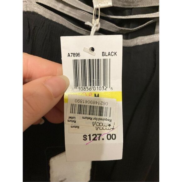 Interlúd Medium silver black tank top NWT 30% Silk - Picture 5 of 11